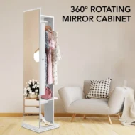 Slim Rotating Jewelry Cabinet Mirror
