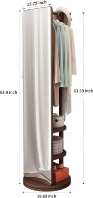 Coat Rack Rotating with mirror (1)