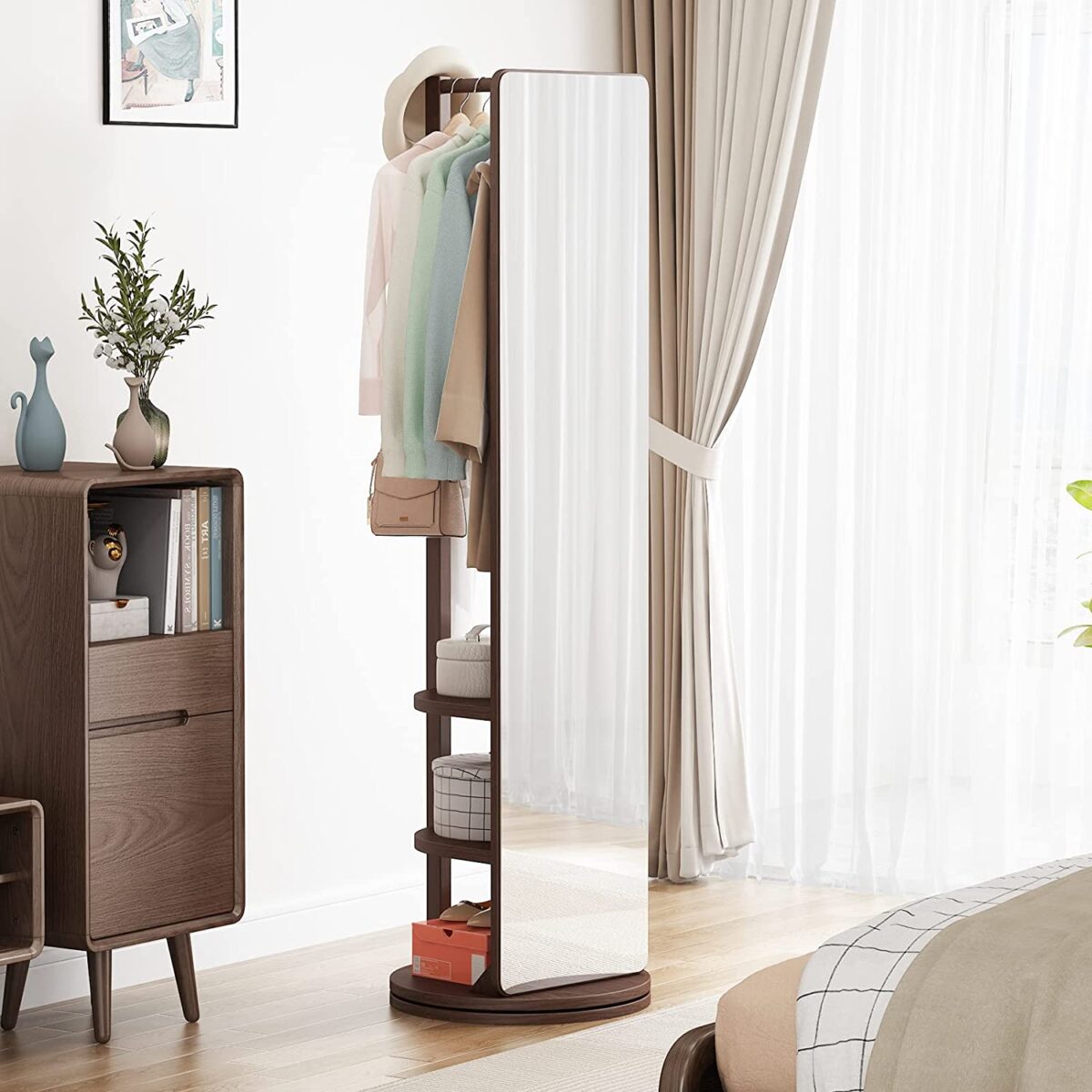 Coat Rack Rotating with mirror (5)