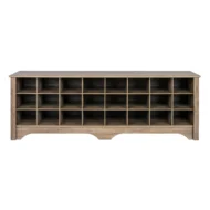 مقعد  Prepac 24 pair Shoe Storage Cubby Bench Multiple Finishesمقصورة لتخزين الأحذية 24 زوج