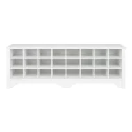 مقعد  Prepac 24 pair Shoe Storage Cubby Bench Multiple Finishesمقصورة لتخزين الأحذية 24 زوج