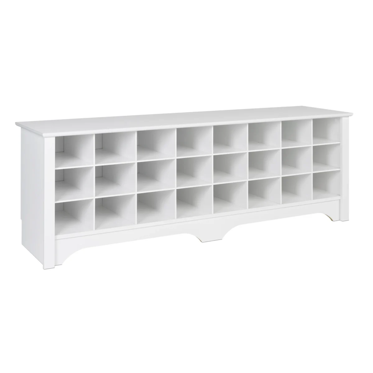 مقعد  Prepac 24 pair Shoe Storage Cubby Bench Multiple Finishesمقصورة لتخزين الأحذية 24 زوج