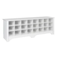 مقعد  Prepac 24 pair Shoe Storage Cubby Bench Multiple Finishesمقصورة لتخزين الأحذية 24 زوج