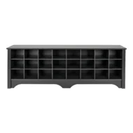 مقعد  Prepac 24 pair Shoe Storage Cubby Bench Multiple Finishesمقصورة لتخزين الأحذية 24 زوج