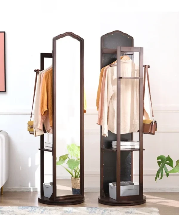 شماعه متحركه مع مرايا متعدده الاستخدمات Multi-Functional-Full-Length-Mirror-360-Rotation