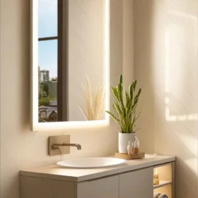 Lighting Long Mirror For Your Bathroom مرائه مضيئه طويله للحمام