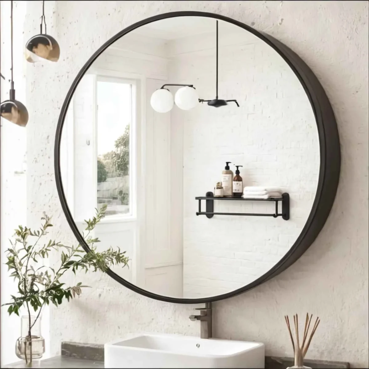 Gervon Wall Mounted Multifunction Cabinet Mirror منظم متعدد الاستخدمات بمرايا للادويه