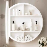 Gervon Wall Mounted Multifunction Cabinet Mirror منظم متعدد الاستخدمات بمرايا للادويه