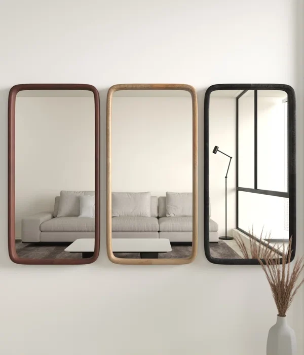 Aisa Rectangle Wood Wall Mirror أيسا مرايه مستطيله معلقه علي الحائط