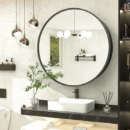 Gervon Wall Mounted Multifunction Cabinet Mirror منظم متعدد الاستخدمات بمرايا للادويه
