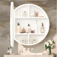 Gervon Wall Mounted Multifunction Cabinet Mirror منظم متعدد الاستخدمات بمرايا للادويه