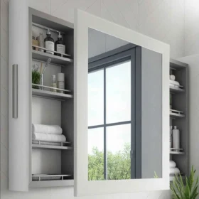 Joy Led Mirror With 2 Sides Cabinet For Bathroom  مرآه مرايا جوي ليد مع كابينه جانبين للحمام
