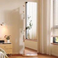 Pistka Stand Mirror with Hangers & Shelf With 360° swirl base