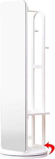 Flow Wooden Coat Rack 360° Rotating Full Body Mirror - Image 7