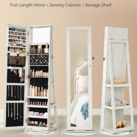 Weee 360° Swivel Jewelry Cabinet With Shelves
