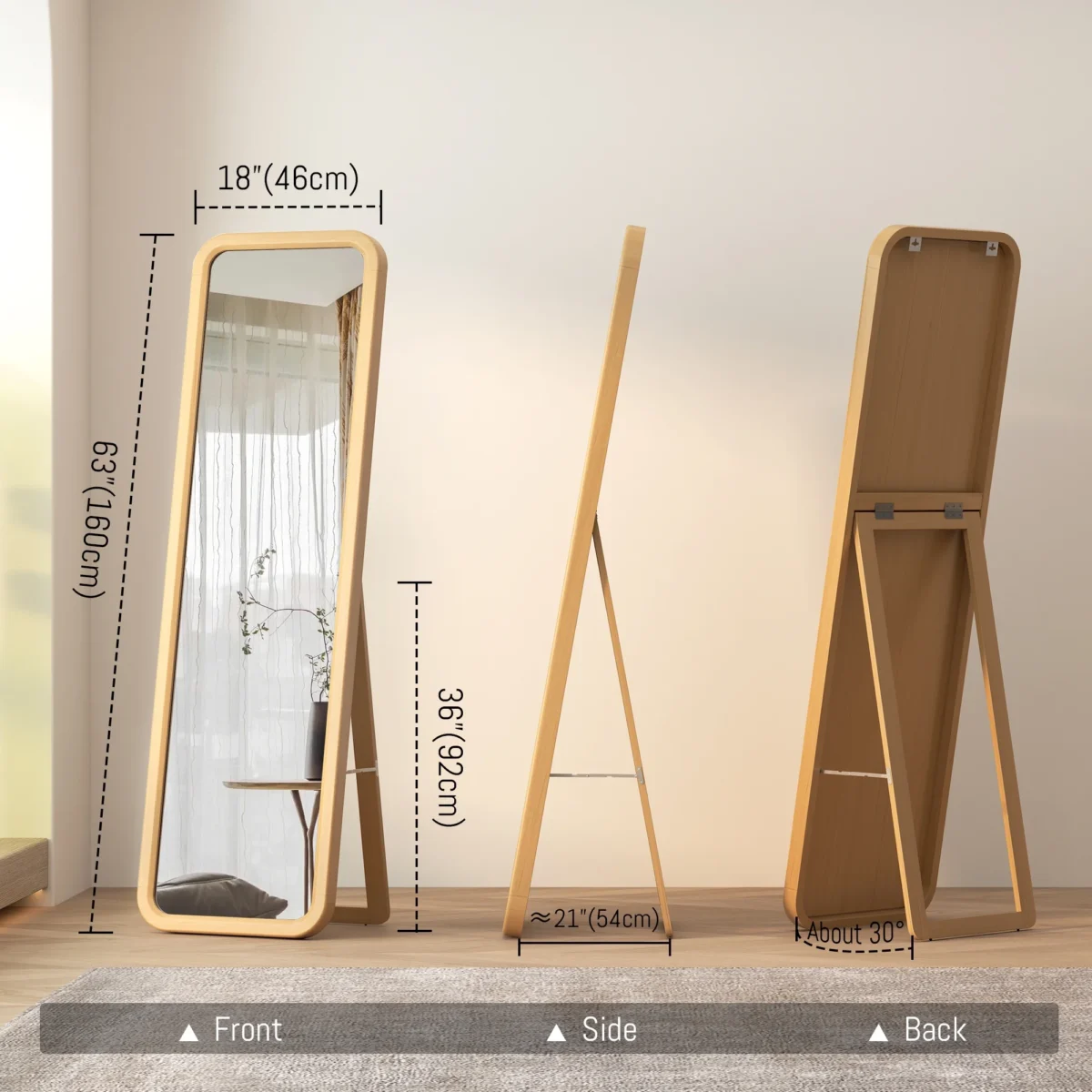 Stand Or Wall Mounted مرايا سيدرا كامله ستاند ومعلقه