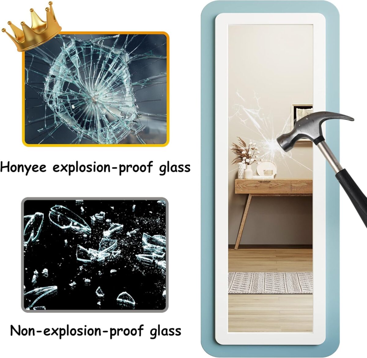 Honyee Full Length Mirror Rectangular Floor Mirror