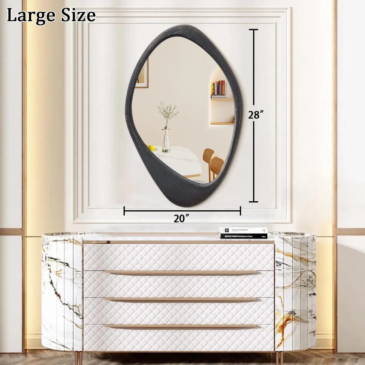 ⁦KANG Vintage Wall Mirror with Natural Wood Frame⁩ - الصورة ⁦12⁩