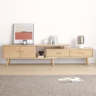Oska TV Table Unit – Modern Natural Wood TV Table