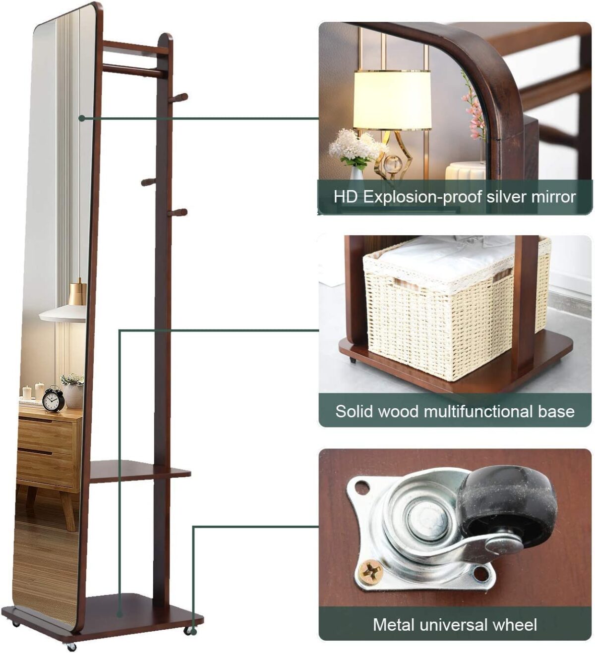 Coat Rack Multifunction With Mirror شماعه مالتي فنكشن بمرايا (5)