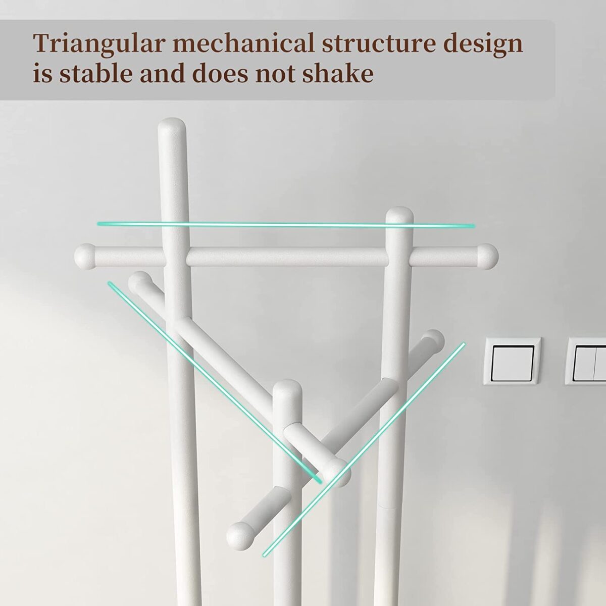 Woldars Wooden Coat Rack Freestanding (5)