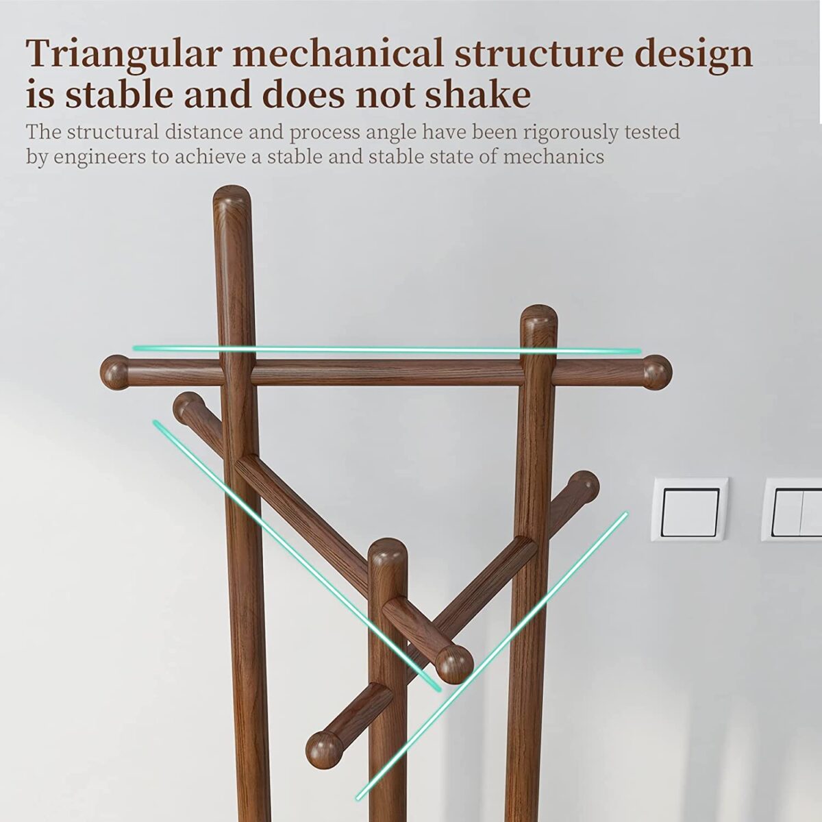 Woldars Wooden Coat Rack Freestanding (9)