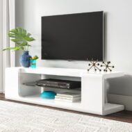 Shrosphere TV Table With Glass Shelve