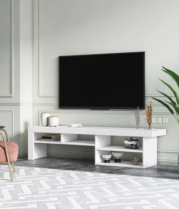 Solomon Tv Table With Shelves سولومون ترابيزه تلفزيون بارفف داخلية مفتوحه