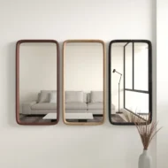 Aisa Rectangle Wood Wall Mirror