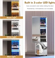 Lovfur Swivel Jewelry Armoire Full Length Mirror with Jewelry Storage لوفورخزينه مجوهرات متحركه مع مرايا طويله وشماعه الهدوم