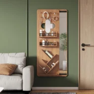 Rustogoly – Rustic Full-Length Wall Mirror with Storage