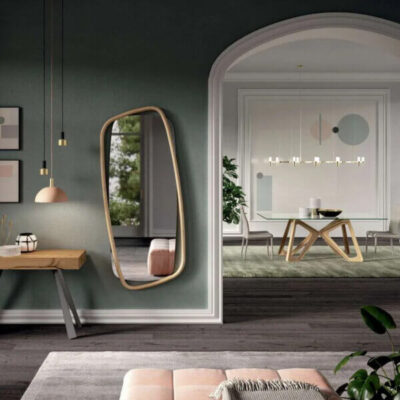 Types of Mirrors for Home Decor – A Complete Guide 2 Goldeno natural wood wall mirror in black, white, grey, and light brown – artistic frame, landscape or portrait orientation.