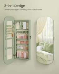 SONGMIX Wall-Mounted LED Jewelry Mirror Cabinet