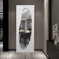Lavita large abstract asymmetric floor mirror with rectangular frame for home decoration