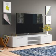 Aseel TV Table with 2 Drawers - Modern Natural Wood TV Console