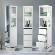 Booky 360° Swivel Mirror Bookcase Cabinet