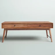 Elegant Natural Wood Coffee Table with Storage – Andersen